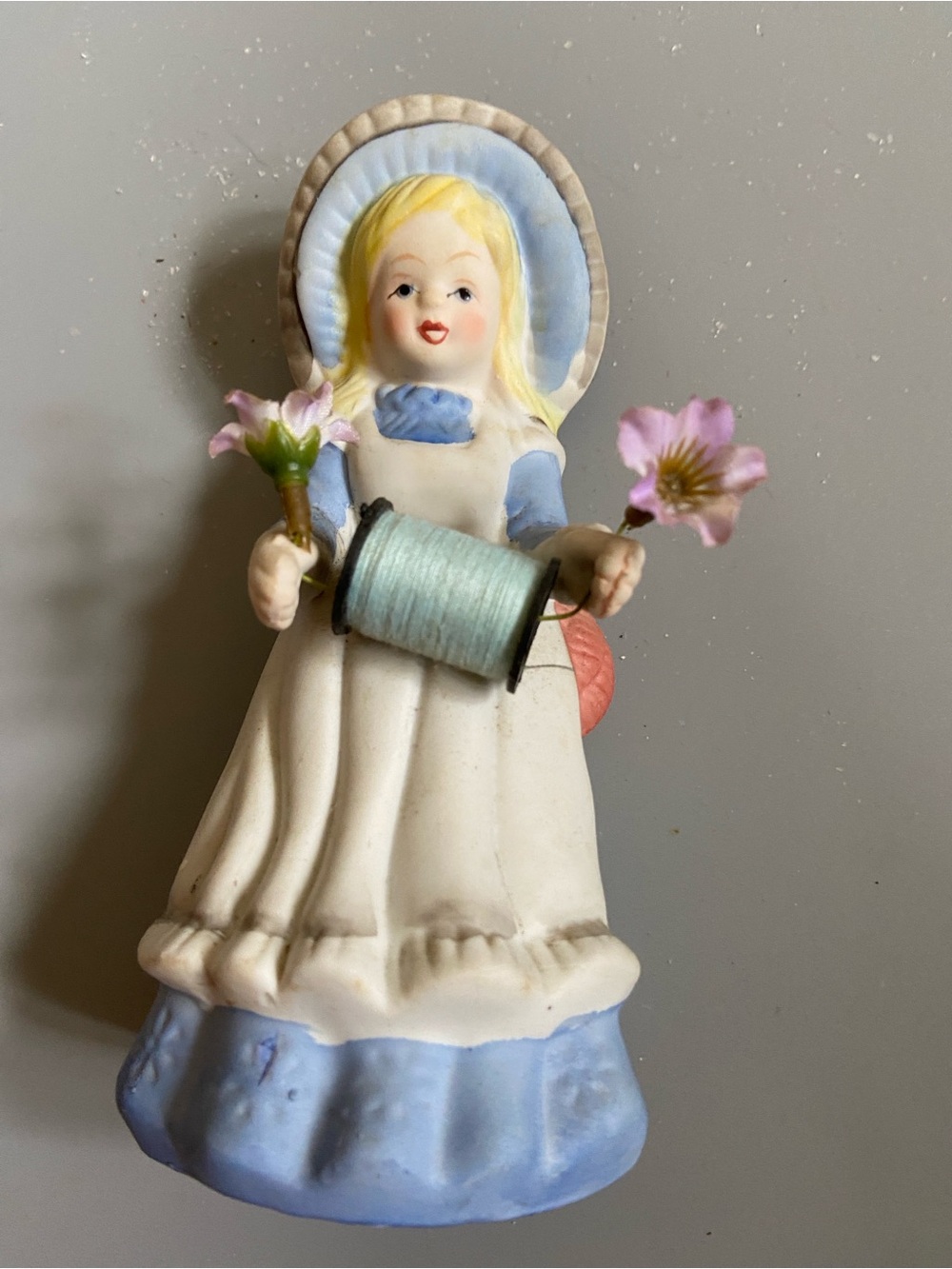 Prince Porcelain Girl Figurine in Cream, Light Blue and Pink